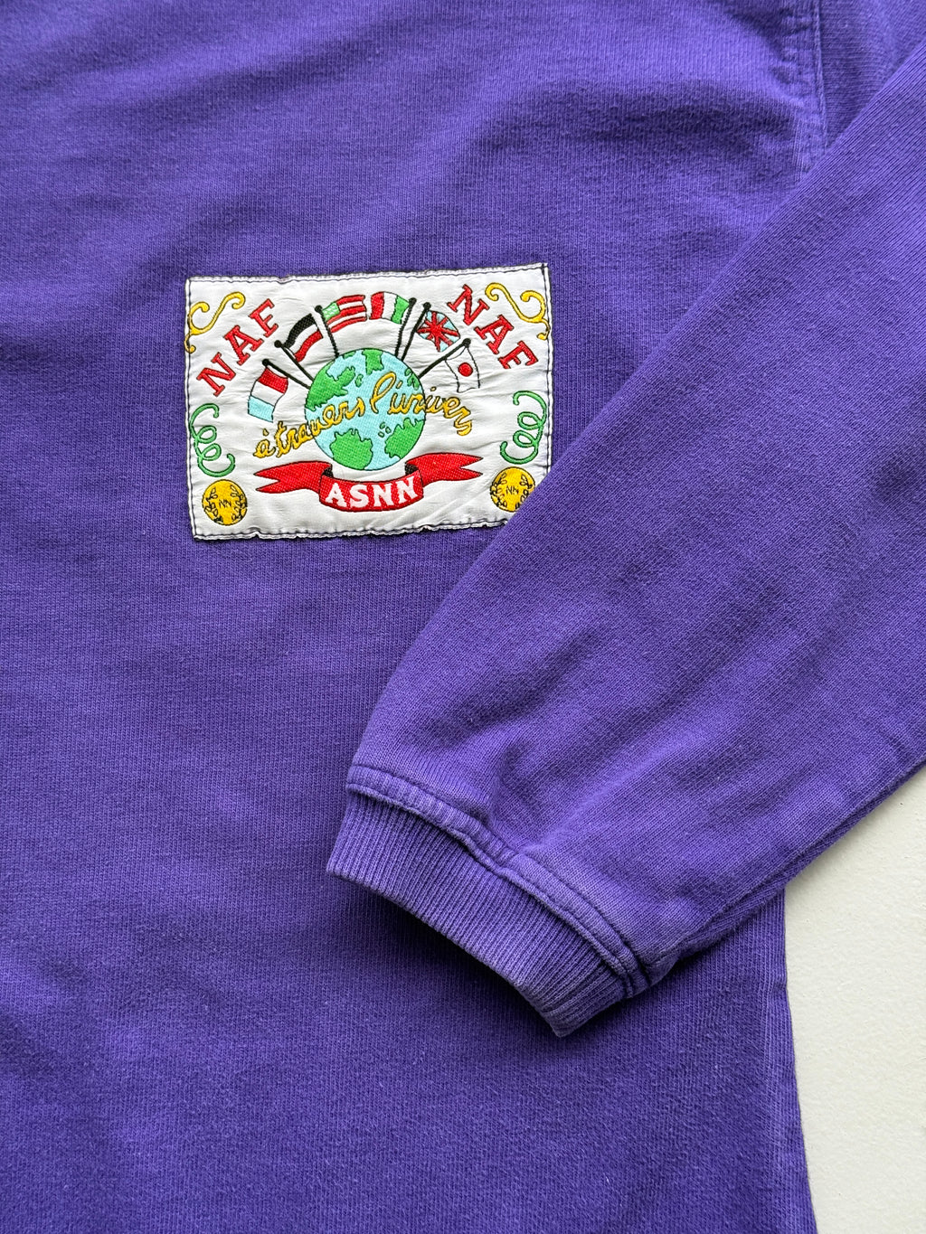 Naf Naf Purple Made in Paris 90's Vintage Sweatshirt - Medium