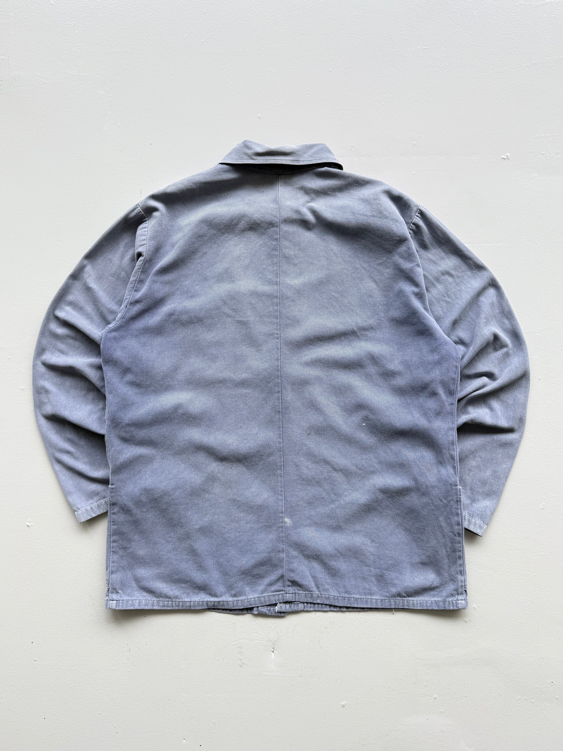 Faded Blue French Chore Jacket 80's Vintage Workwear CH225 - Large