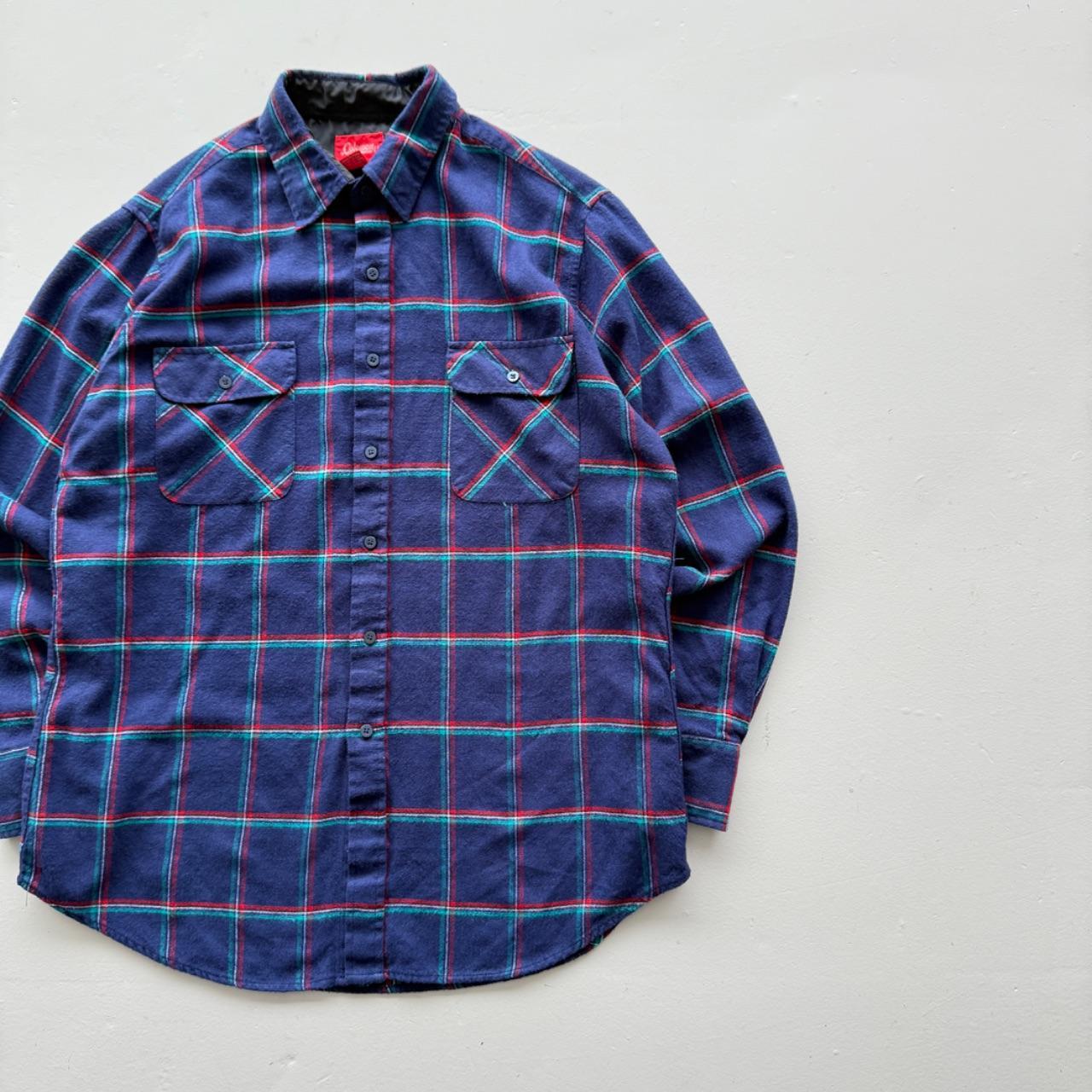 Blue Colman 90’s Vintage Flannel Long Sleeve Shirt - Large