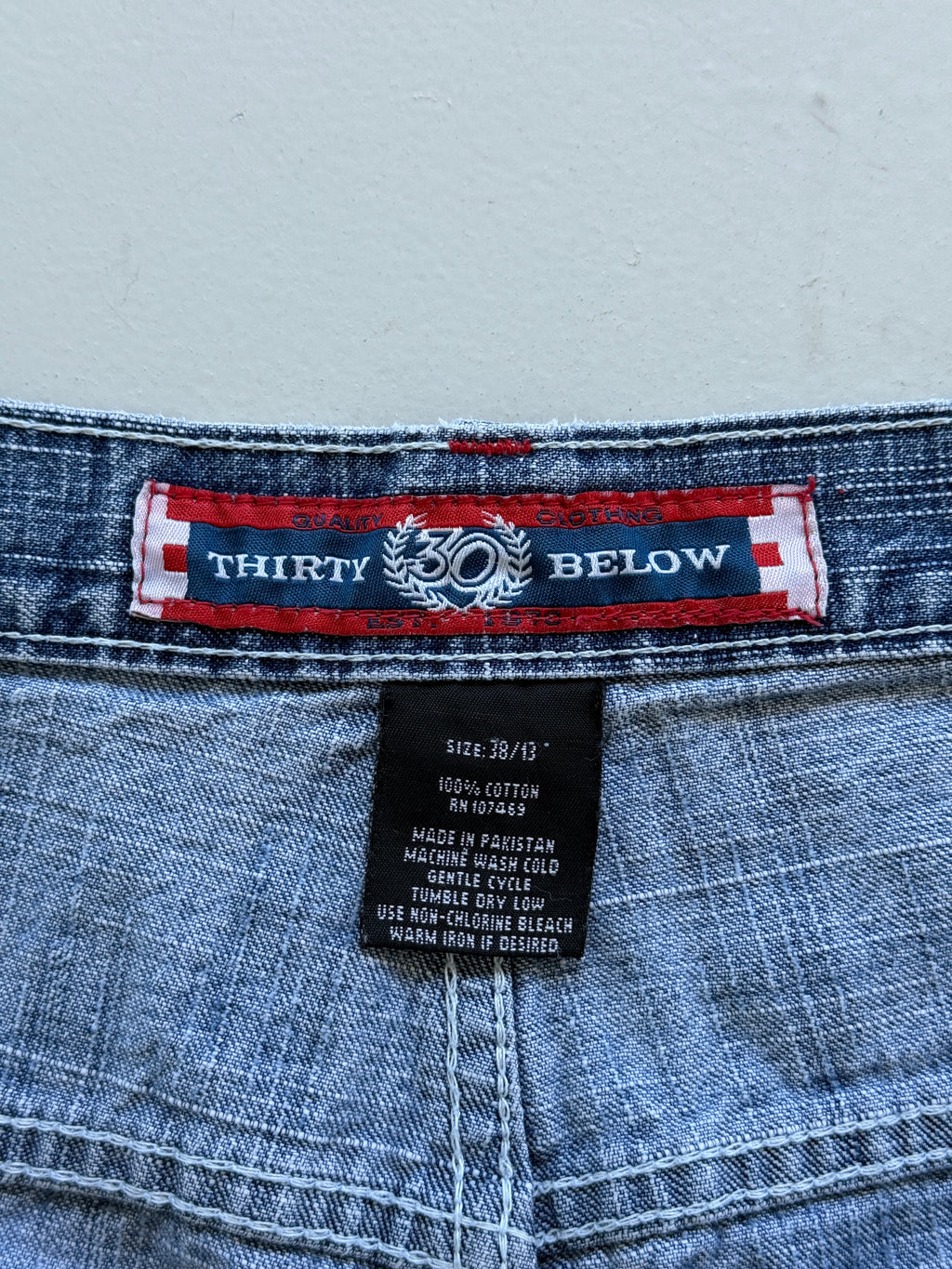 Blue Thirty Below 00's Vintage Y2K Baggy Hip Hop Style Denim Shorts - W38 x L12