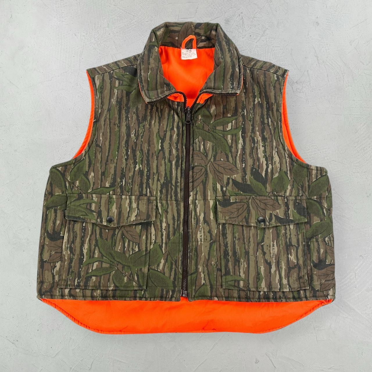Real Tree Bark Reversible Canvas Hunting Vest - Large
