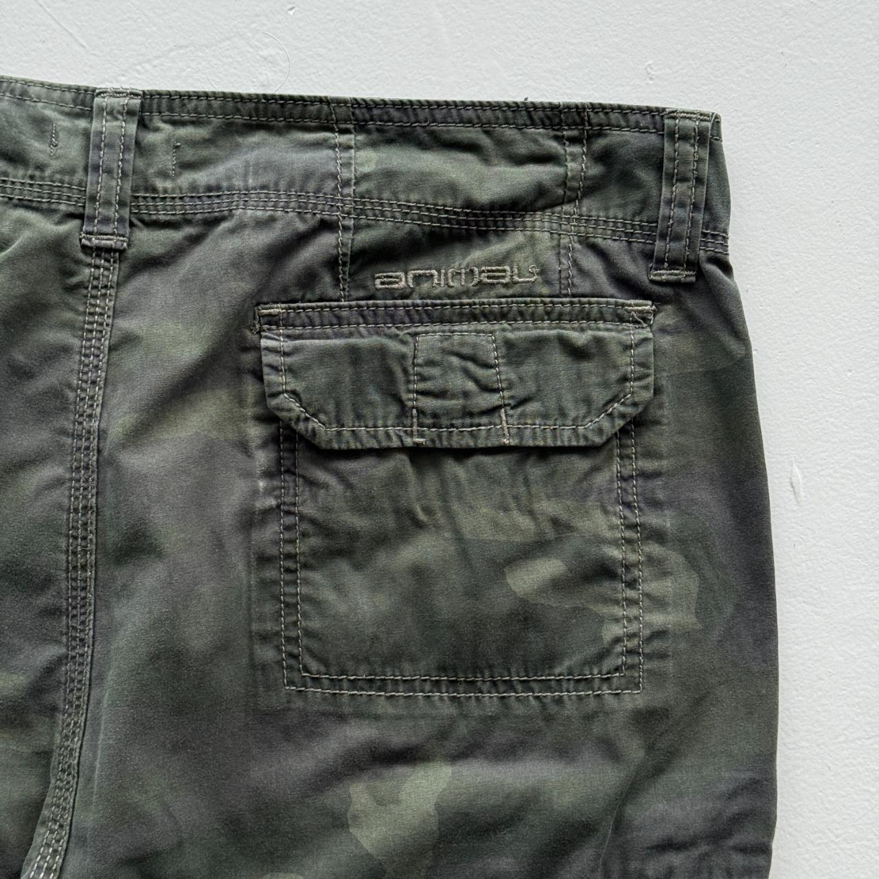 Dark Green Animal Surfwear Cotton 00’s Cargo Shorts - 32"