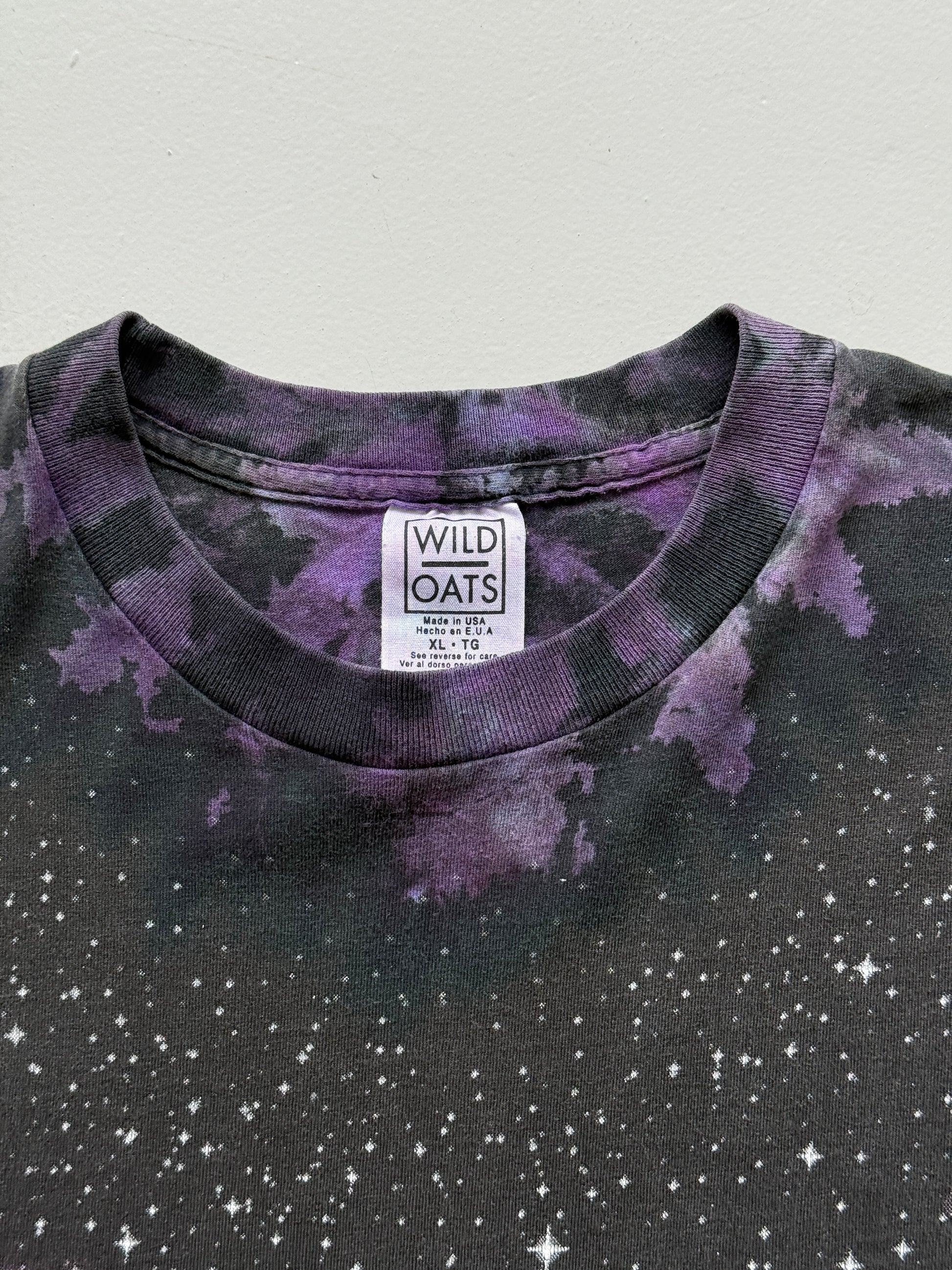 Black Galaxy Space Earth & Moon 90's Vintage All Over Print Single Stitch T-Shir
