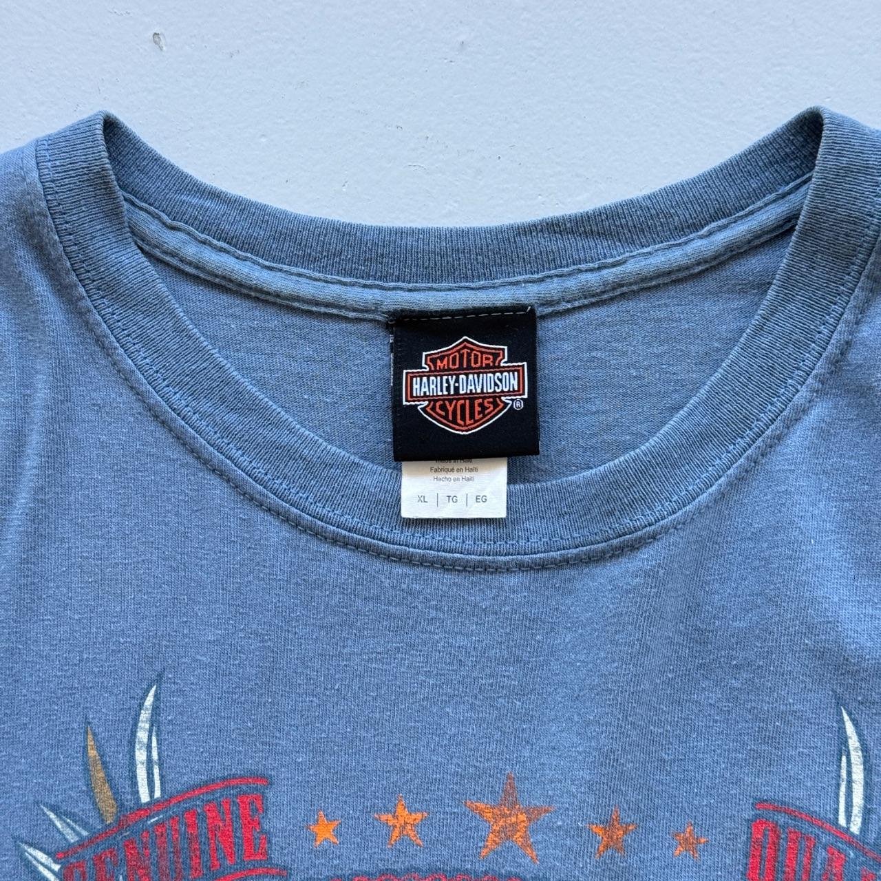 Pale Blue Harley Davidson 90s Vintage Graphic T-shirt - XL