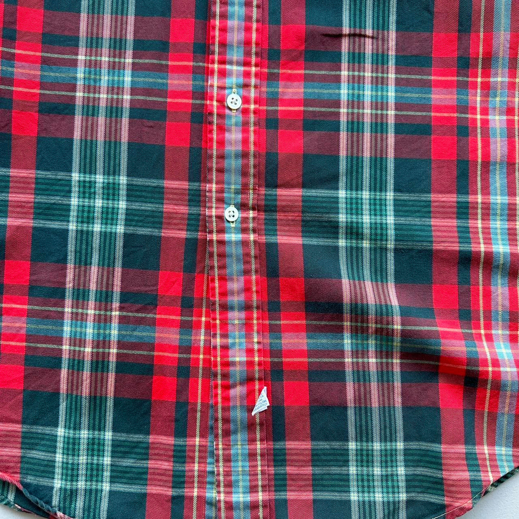 Ralph Lauren Polo Checkered Red/Green 90s Vintage Shirt - XL