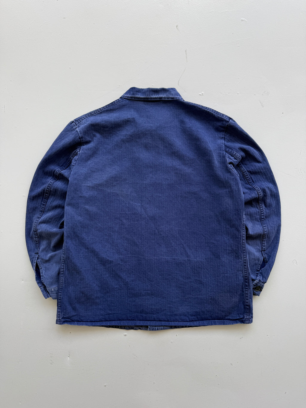 Blue Herringbone Vintage Workwear Chore Jacket CH365 - Medium