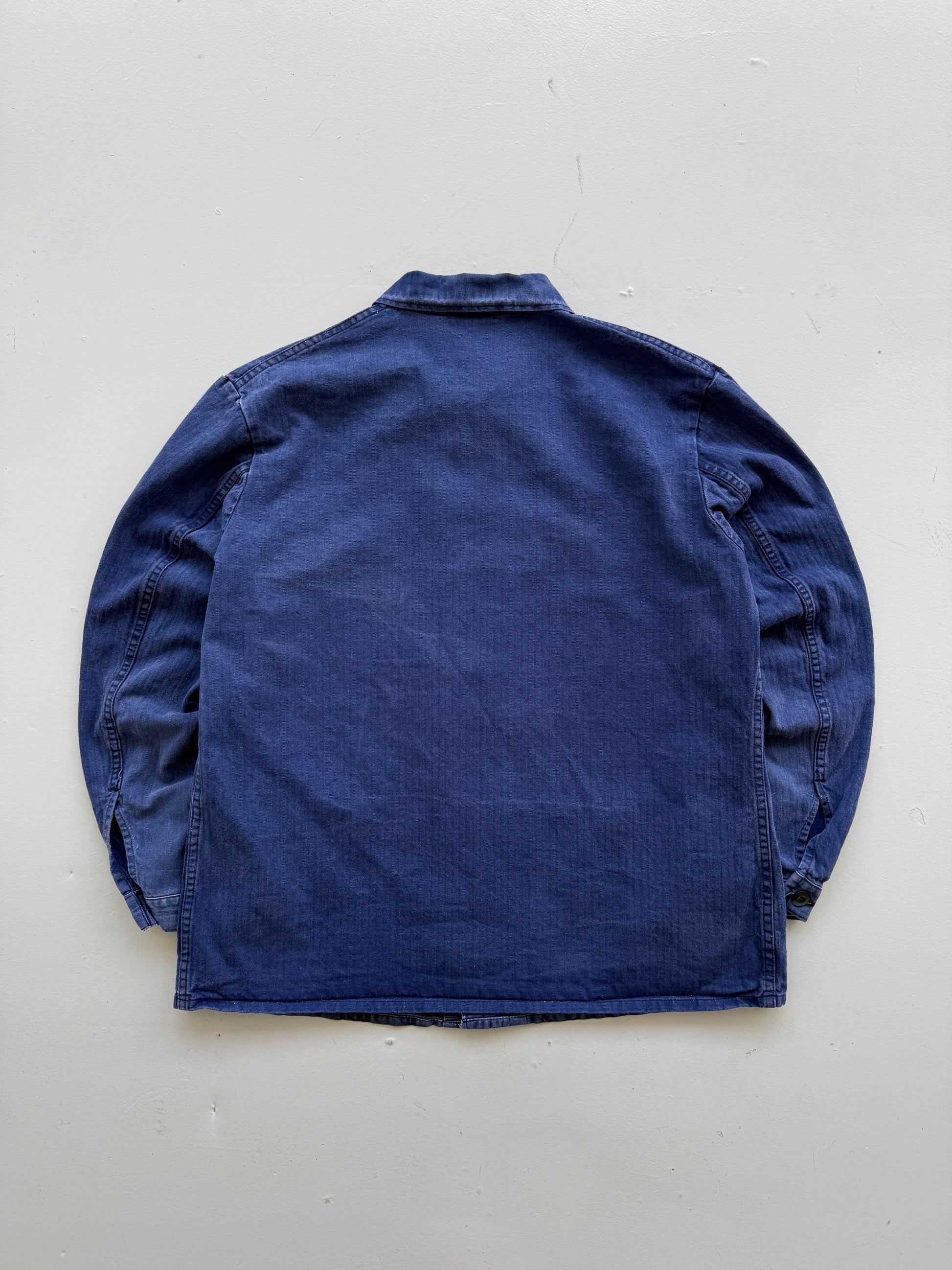 Blue Herringbone Vintage Workwear Chore Jacket CH365 - Medium