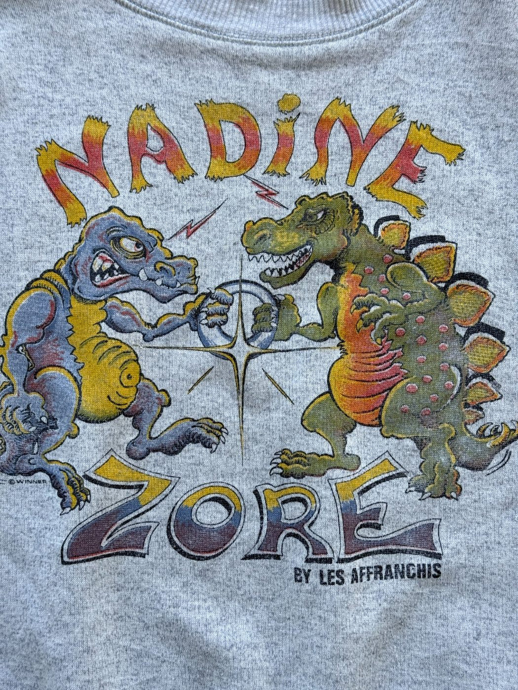 Nadine Zore French Cartoon Vintage Dinosaur 90's Sweatshirt - Small