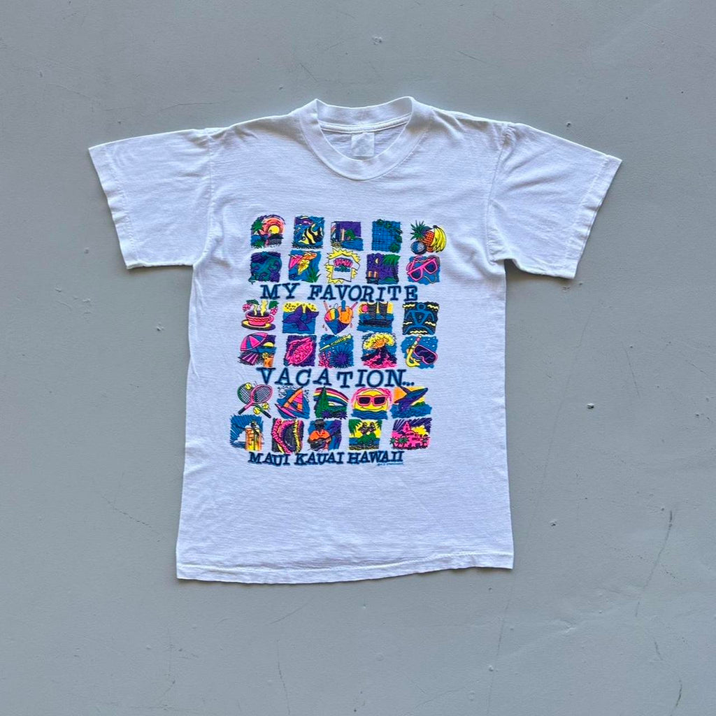 White Hawaii Tourist 90s Vintage T-shirt - Small