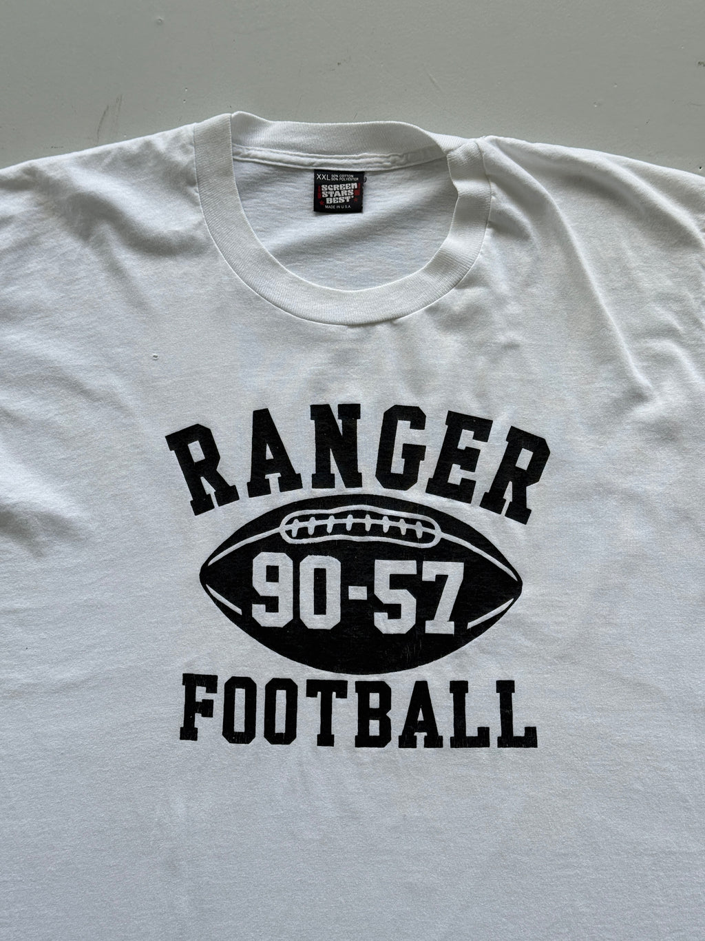 White Ranger Football 90's Vintage Single Stitch Collage T-Shirt - XL