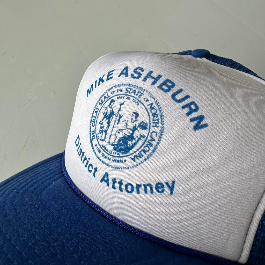 Blue / White District Attorney Mesh and Foam Trucker SnapBack Cap