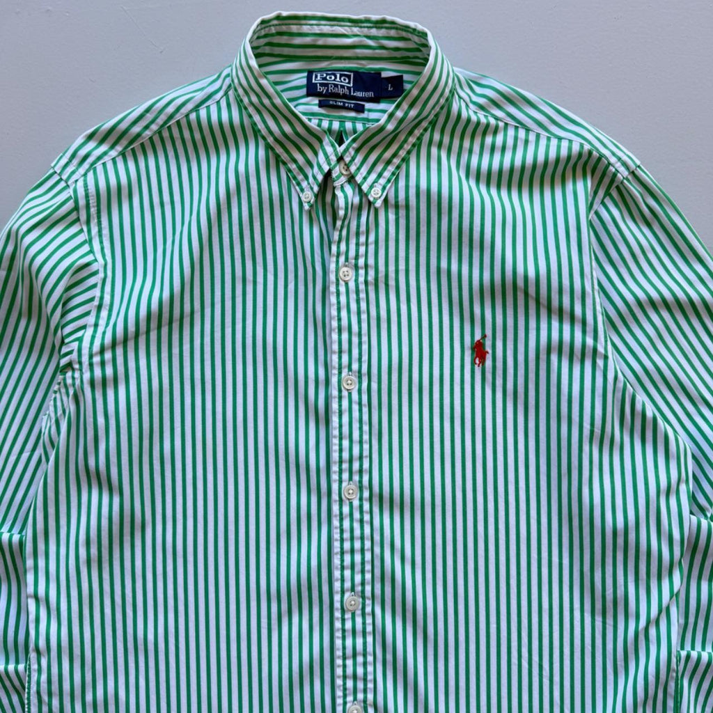 Green /White Ralph Lauren 90's Oxford Shirt - Large