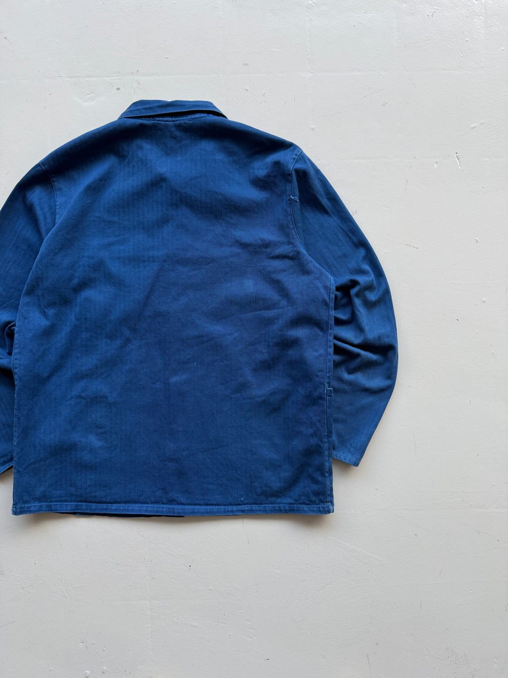 Herringbone Twill Blue French Workwear 70’s Vintage Chore Jacket CH025 - Medium