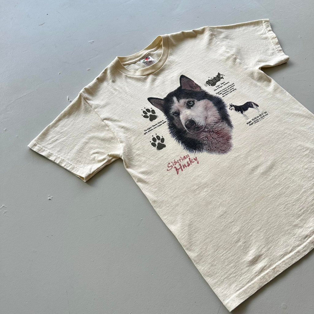 Pale Yellow / Cream Husky Vintage T-shirt - Medium