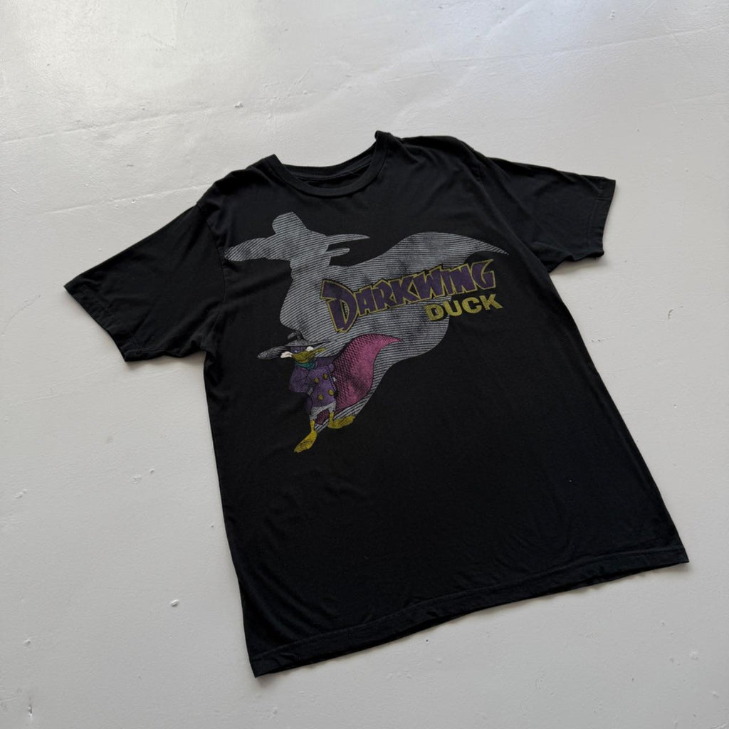 Black Darkwing Duck 00s Vintage Disney Graphic T-Shirt - Large