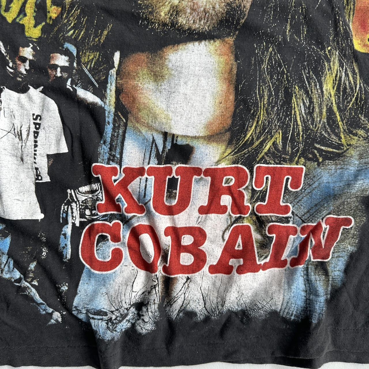 Black Nirvana Kurt Cobain Homage Rare Vintage 90's Band T-shirt - Large
