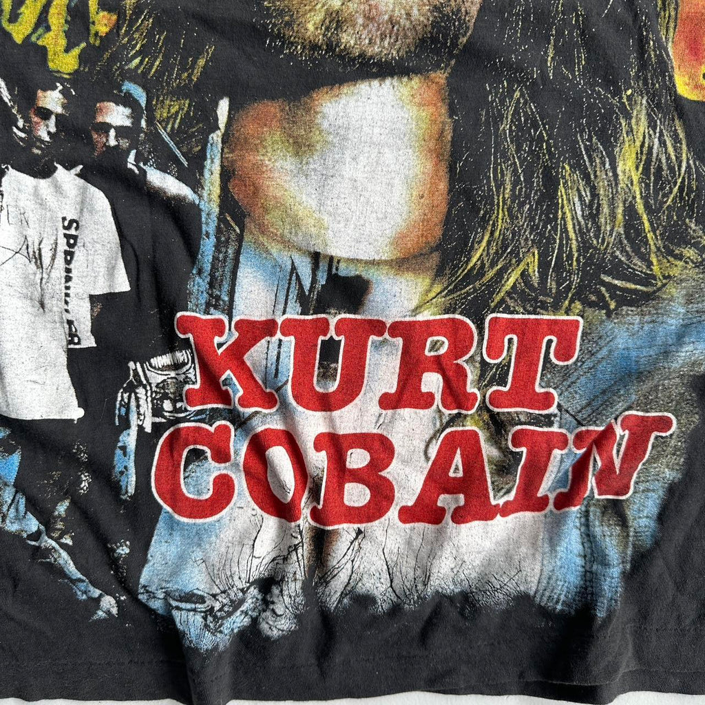 Black Nirvana Kurt Cobain Homage Rare Vintage 90's Band T-shirt - Large