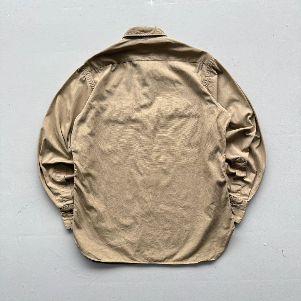 Cream US Army Sanforized 1950s Vintage Shirt - Small