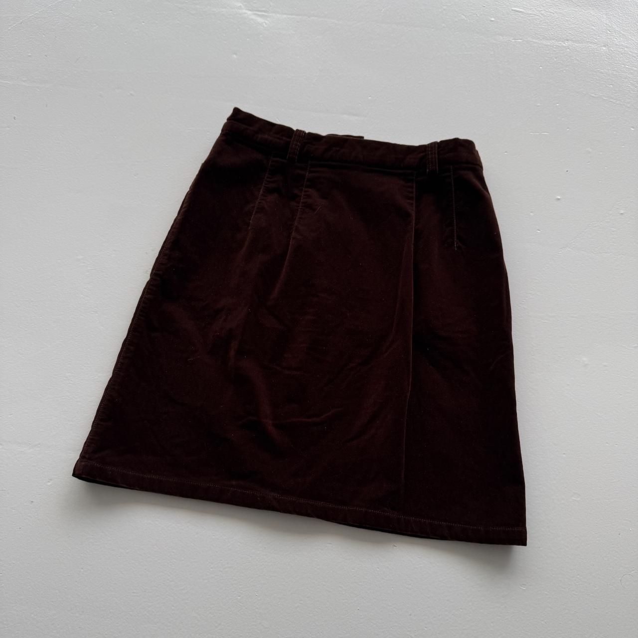 Brown Vintage Velvet Skirt - W25 L18 Size 6