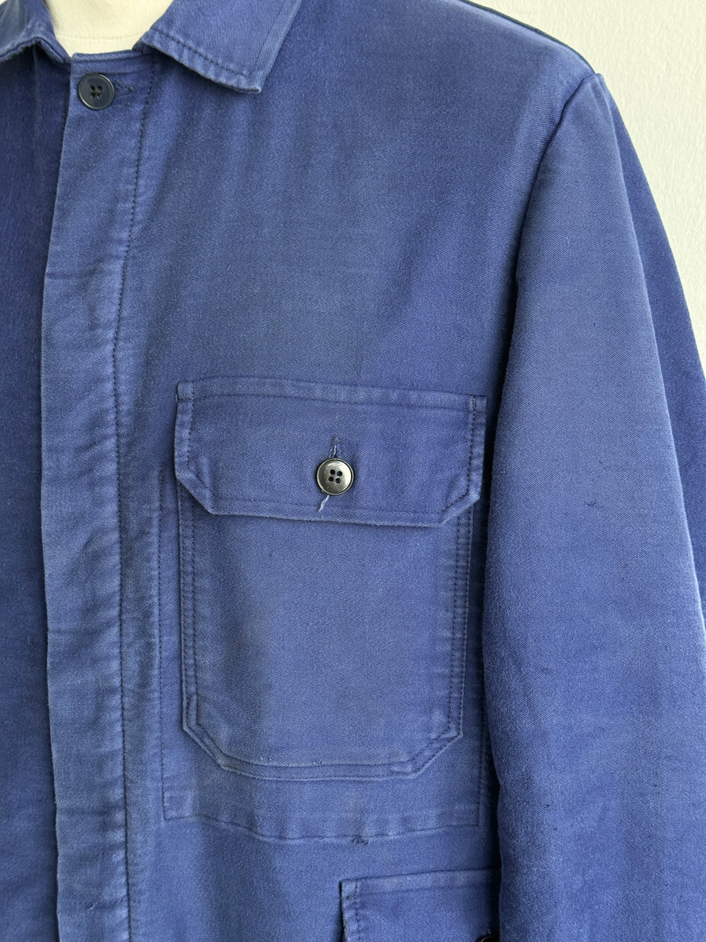 Blue French 90's Vintage Workwear Chore Jacket CH442 - Medium