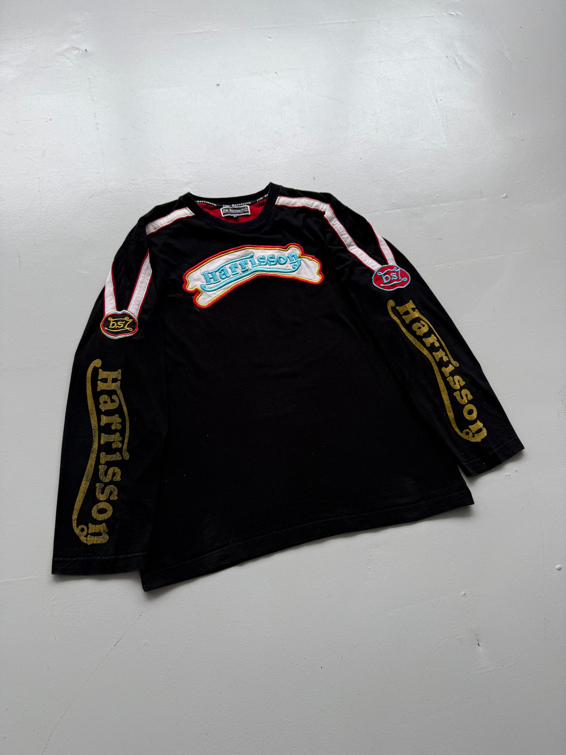 Black Jim Harrison 00's Vintage Long Sleeve Graphic T-Shirt - Medium