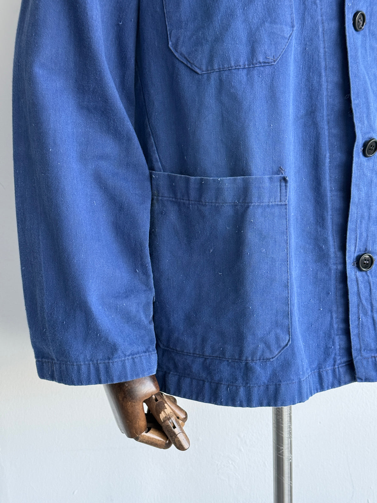 Blue French 1950s/60s Vintage Workwear Chore Jacket CH501 - Large