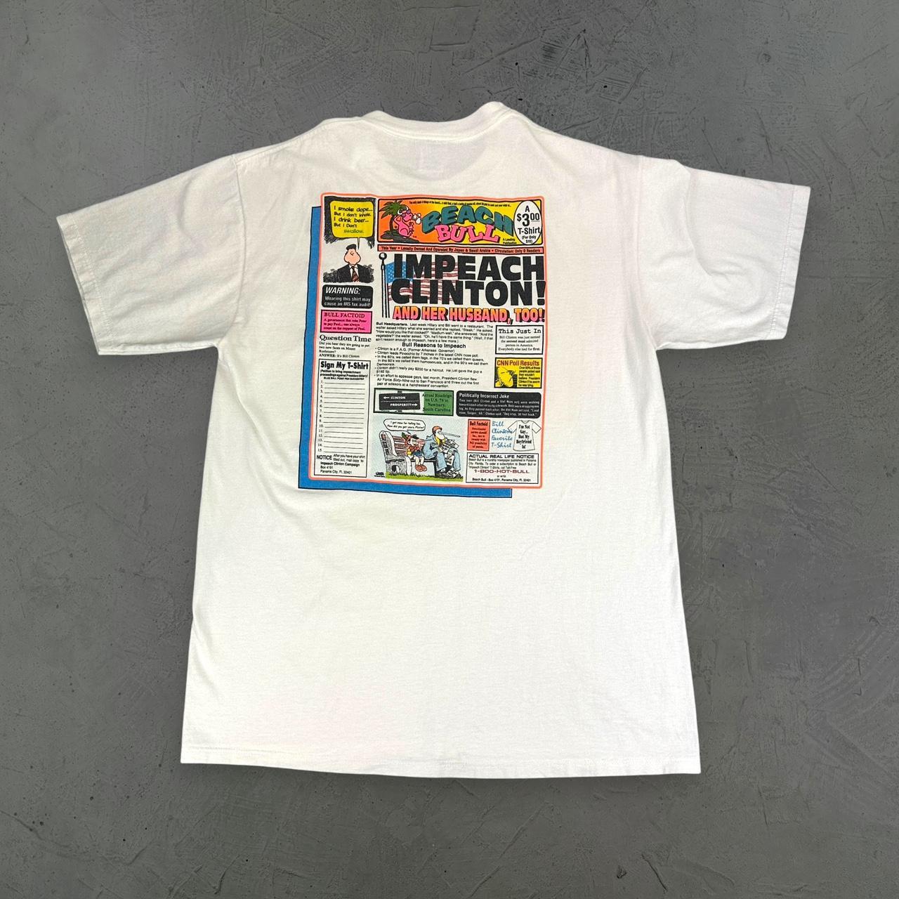 Impeach Clinton 90s vintage T-shirt - Large