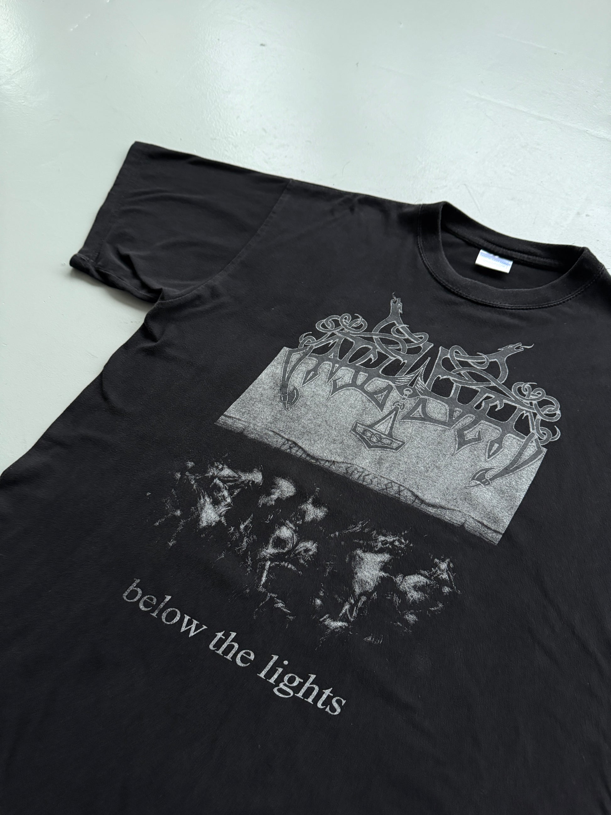 Black Enslaved 2003 Below the Lights Euro Boot Vintage Graphic T-Shirt - Large