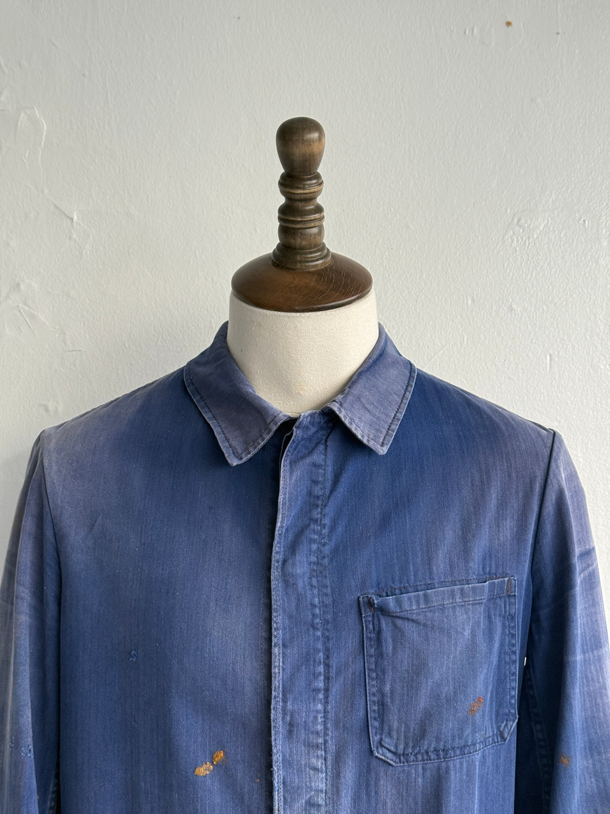 Thrashed Blue French 1950/60's Vintage Workwear Chore Jacket CH544 - XS