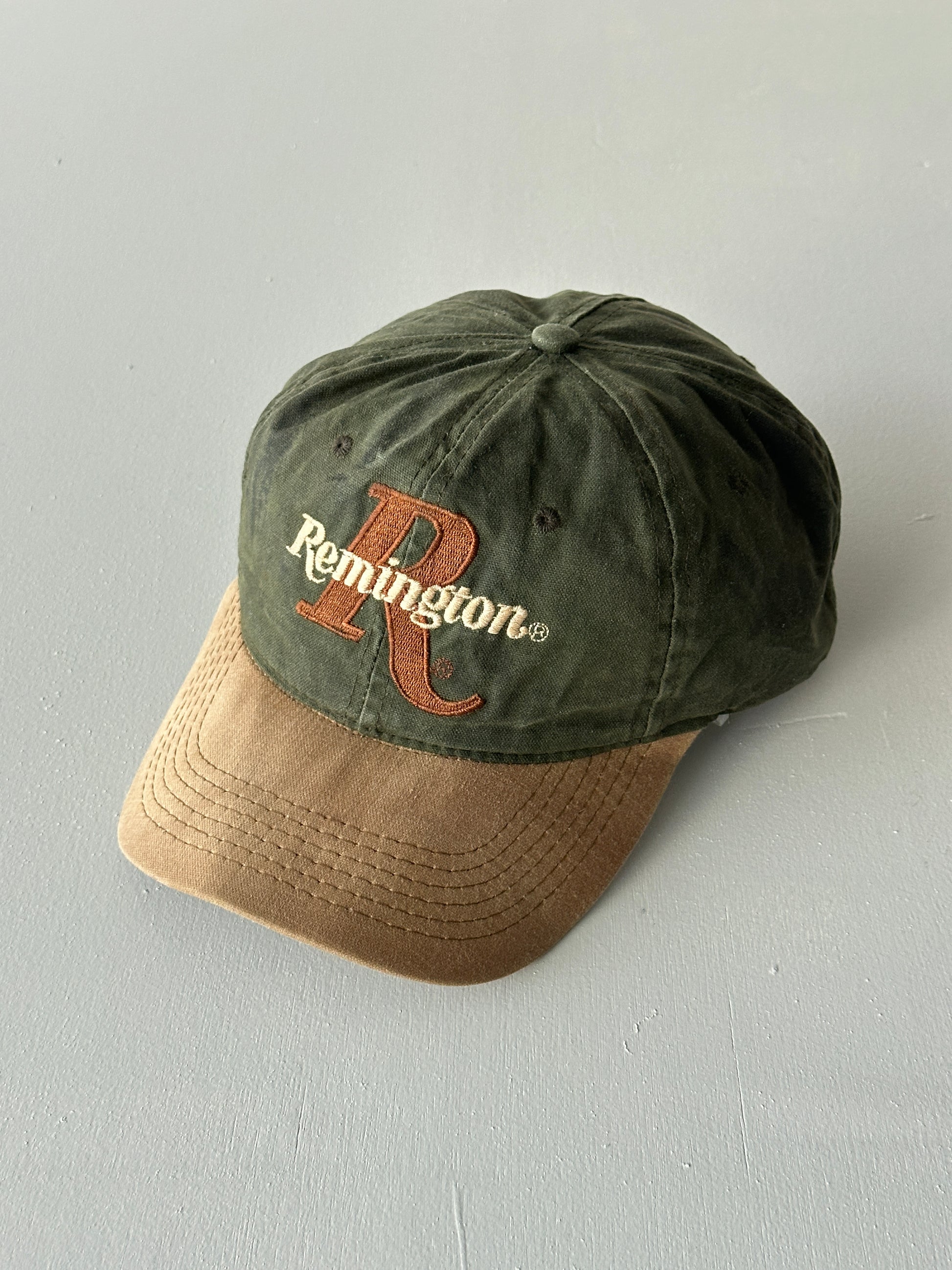 Olive / Tan Remington Firearms 90's Vintage SnapBack Trucker Cap