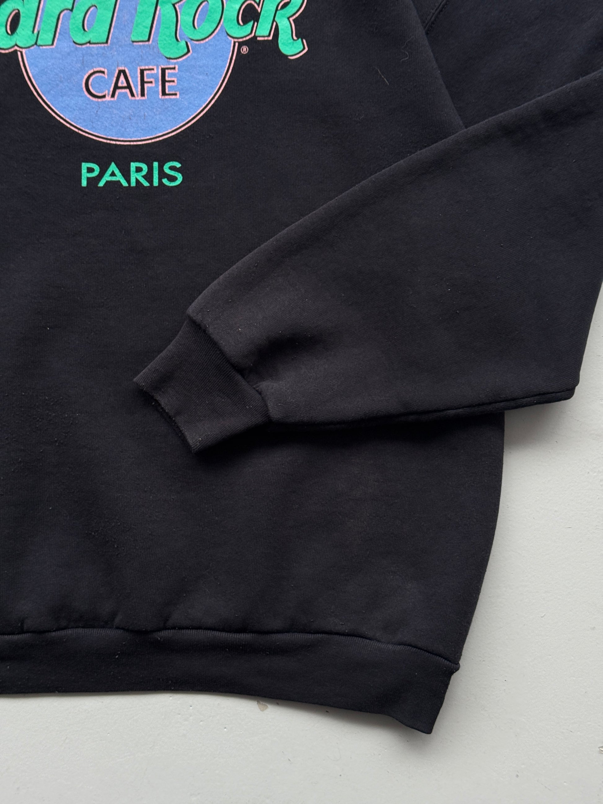 Black Hard Rock Cafe Paris Vintage Sweatshirt 90's Crewneck - XL