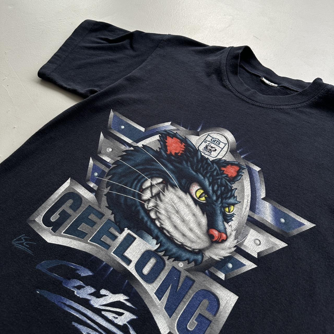 Gelong Cats Navy Blue 90s Vintage T-shirt - Medium