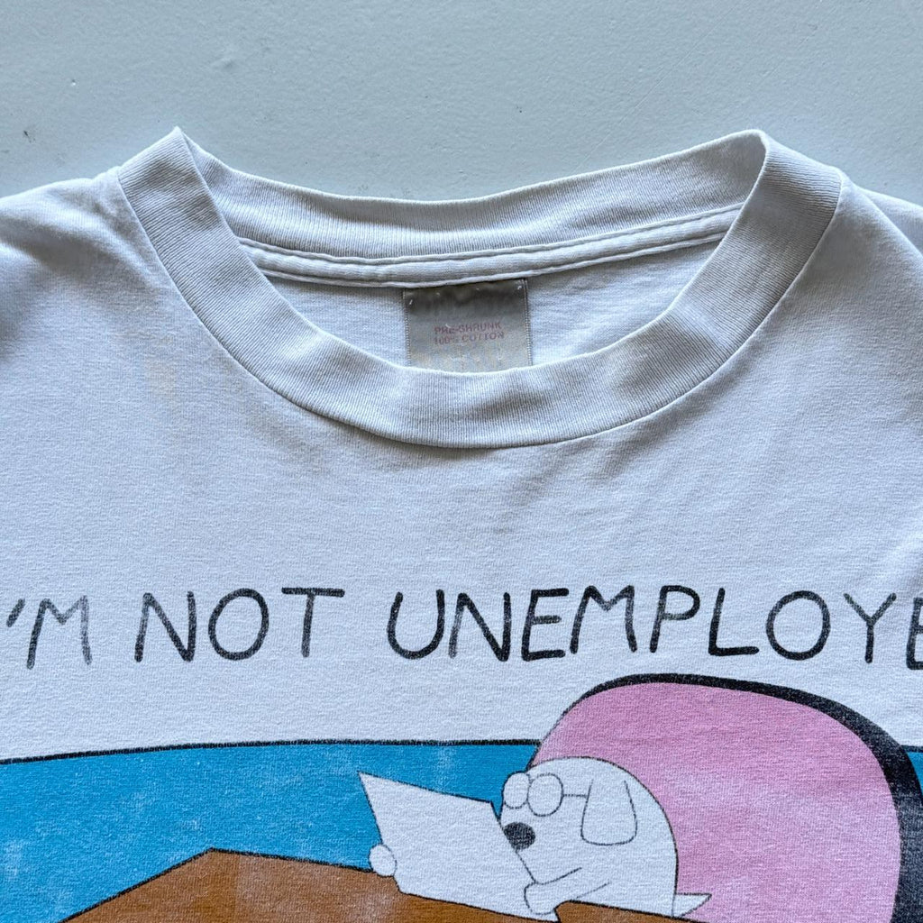 White Dilbert I'm Not Unemployed Vintage 90s T-shirt - XL