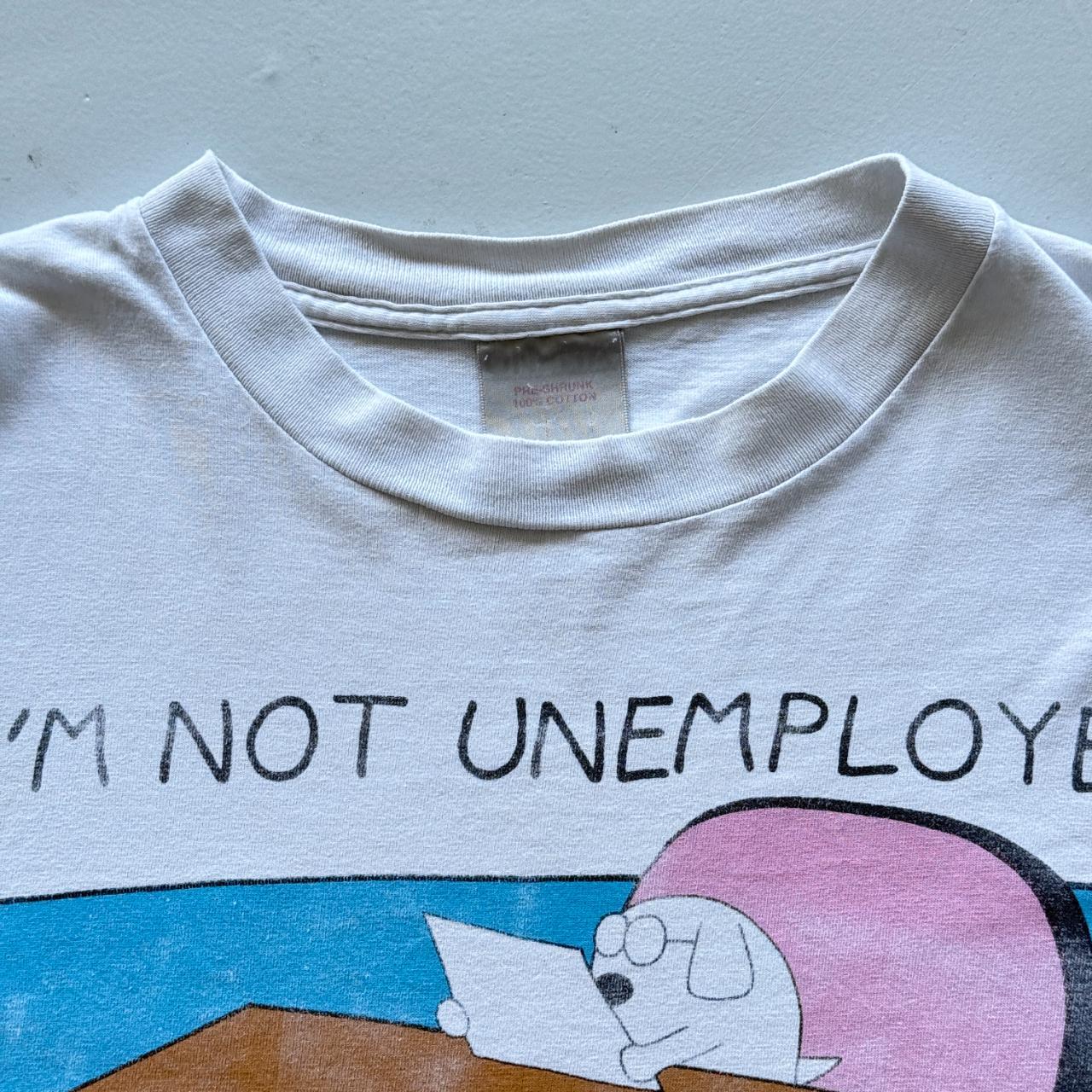 White Dilbert I'm Not Unemployed Vintage 90s T-shirt - XL