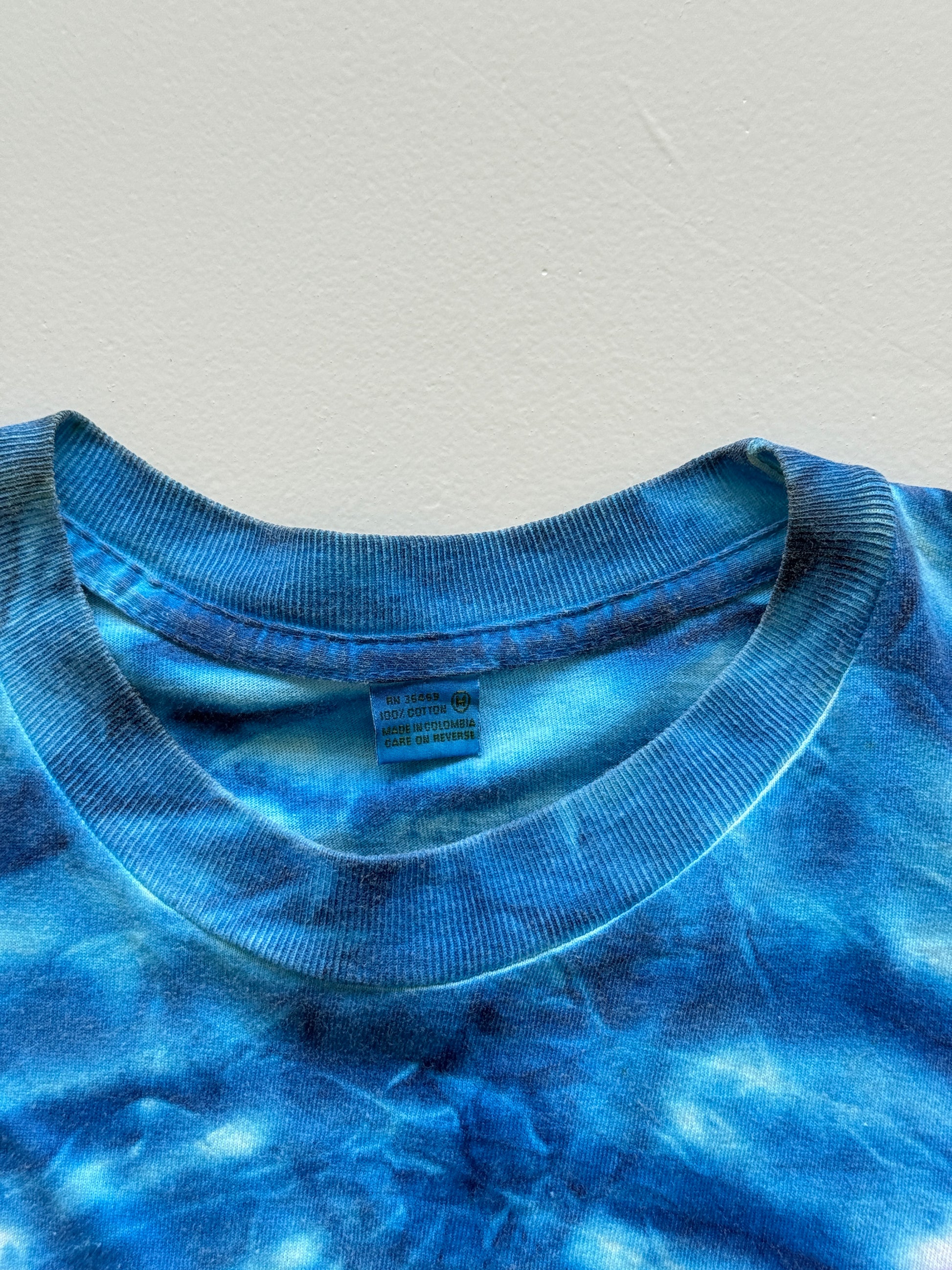 Blue Tye-dye Surfer 90's Vintage Single Stitch Graphic T-Shirt - Medium