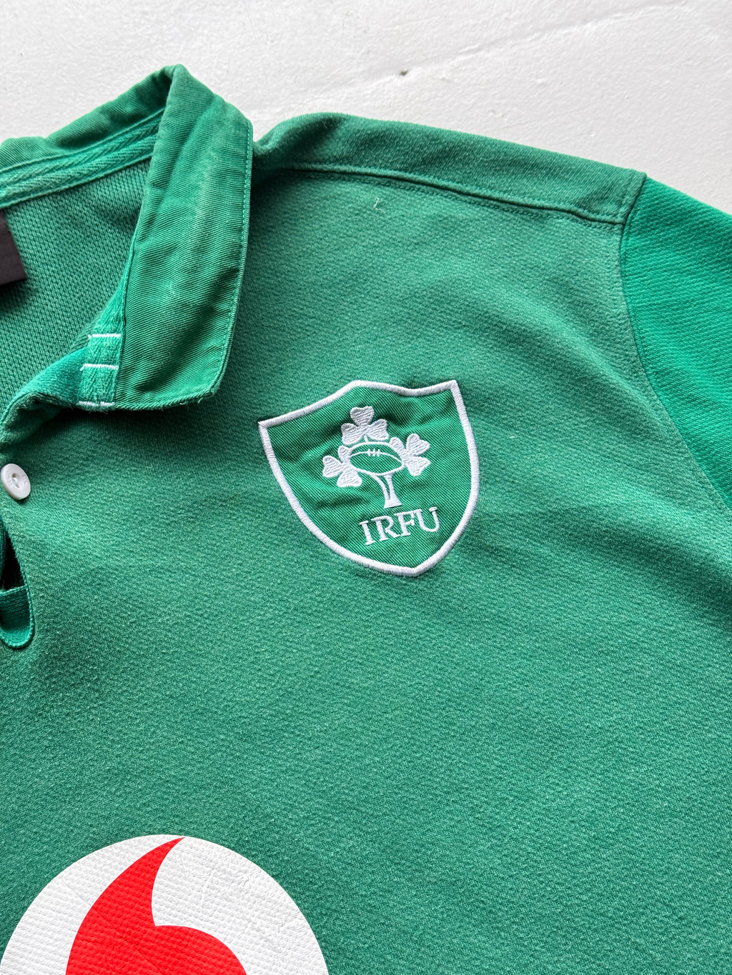 Green Ireland Home 2019 Jersey Vintage Short Sleeve Rugby Polo - XXL