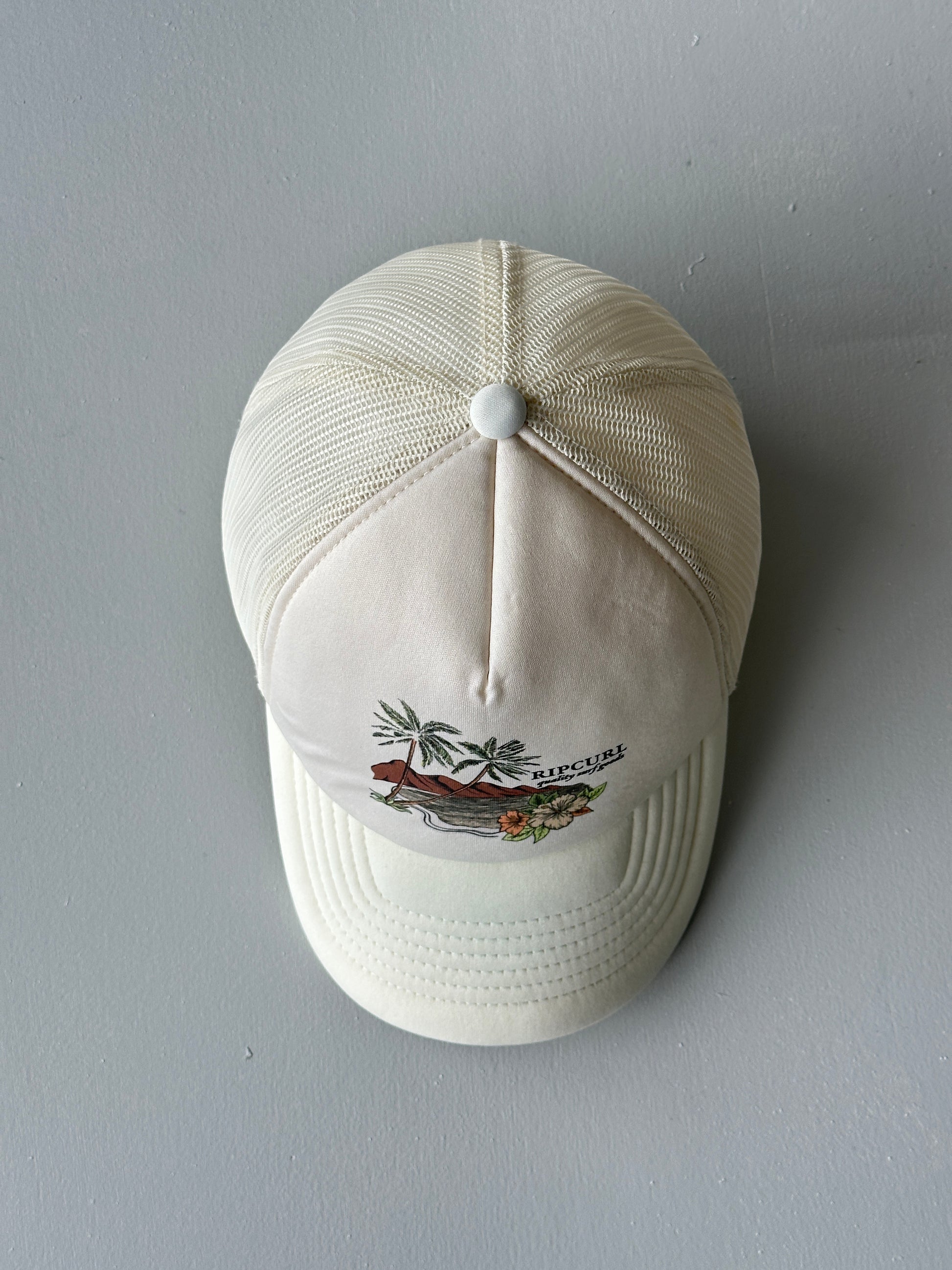 Cream Rip Curl Quality Surf Goods Vintage SnapBack Trucker Cap