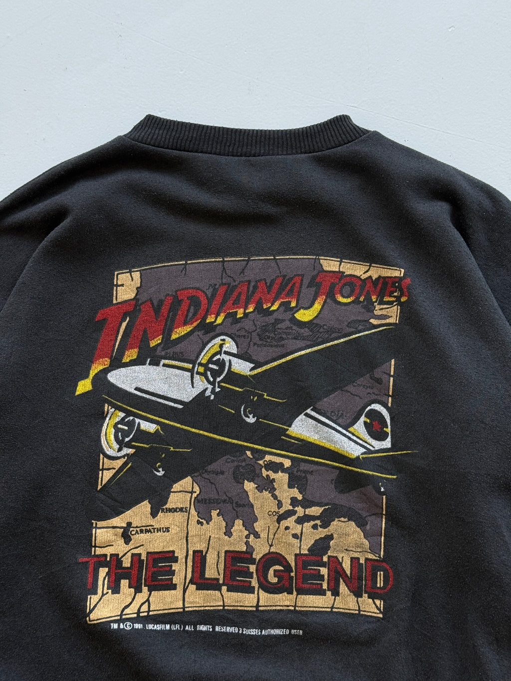 Indiana Jones The Legend 90's Vintage Graphic Sweatshirt - Kids Medium