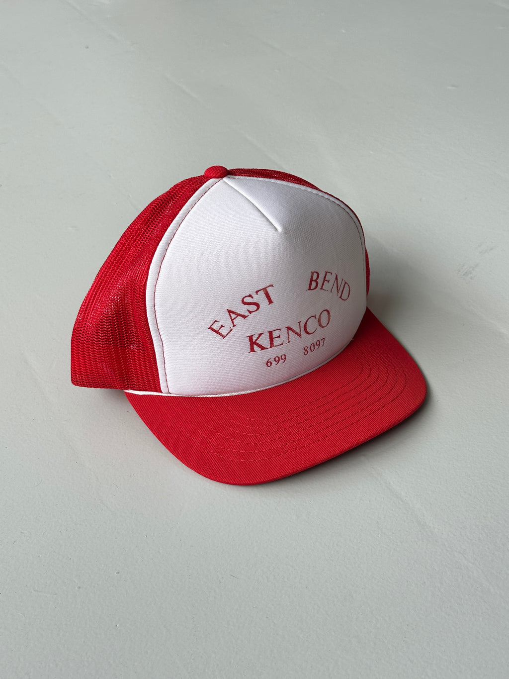 White / Red East Bend Kenco Vintage Foam & Mesh SnapBack Trucker Cap