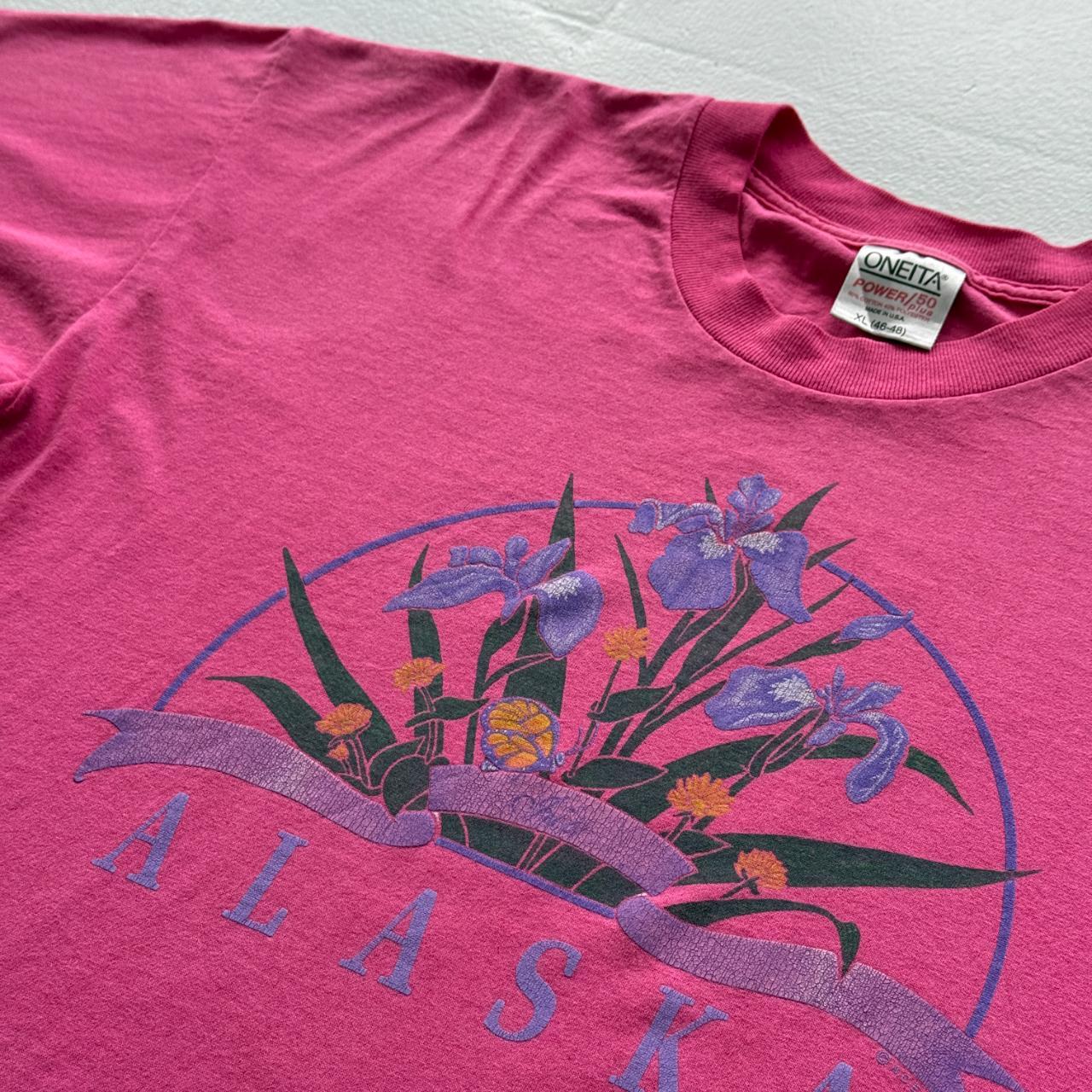 Pink Alaska Vintage Tourist 90s T-shirt - XL