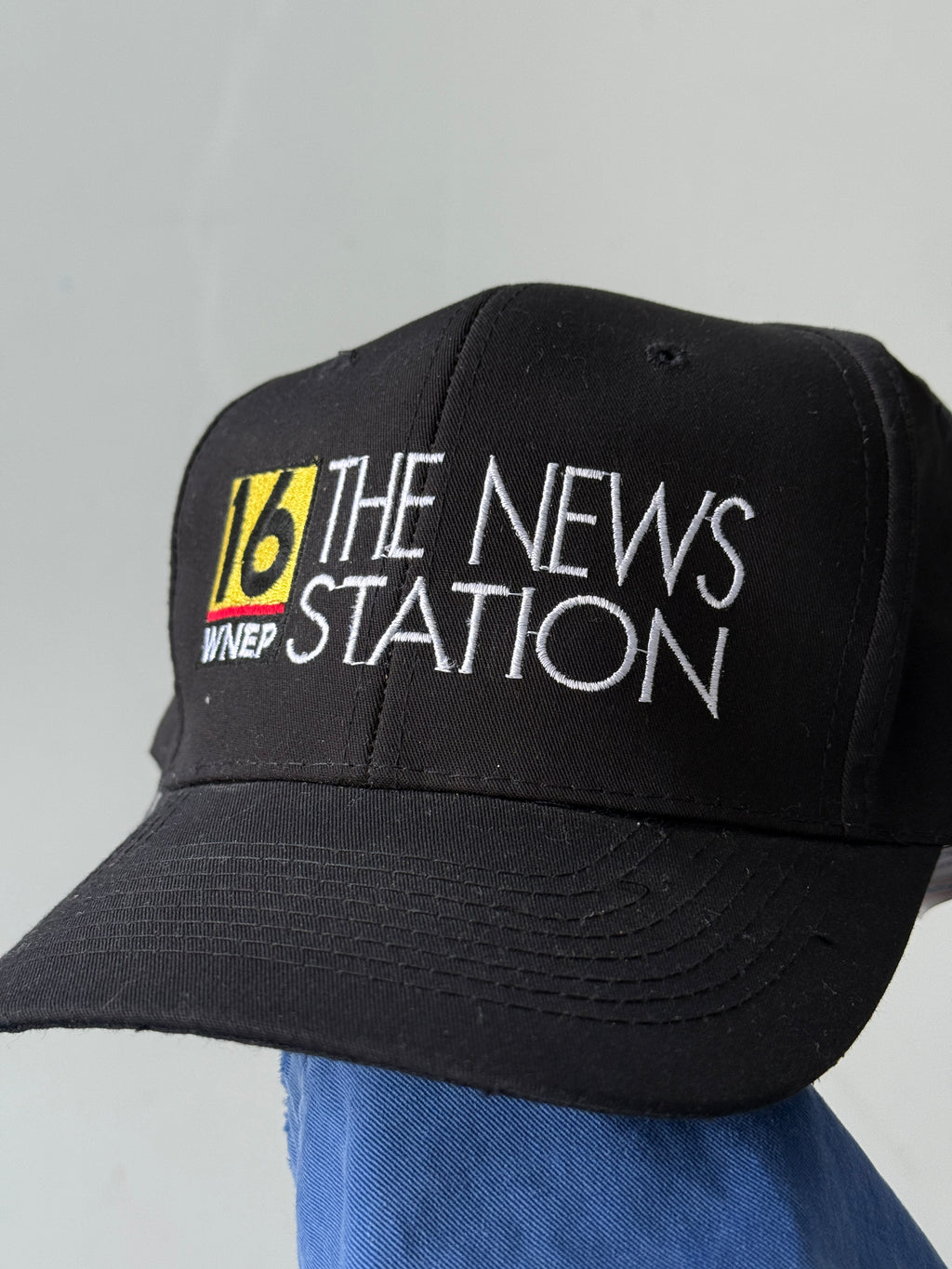 Black News Station Vintage Cotton SnapBack Trucker Cap
