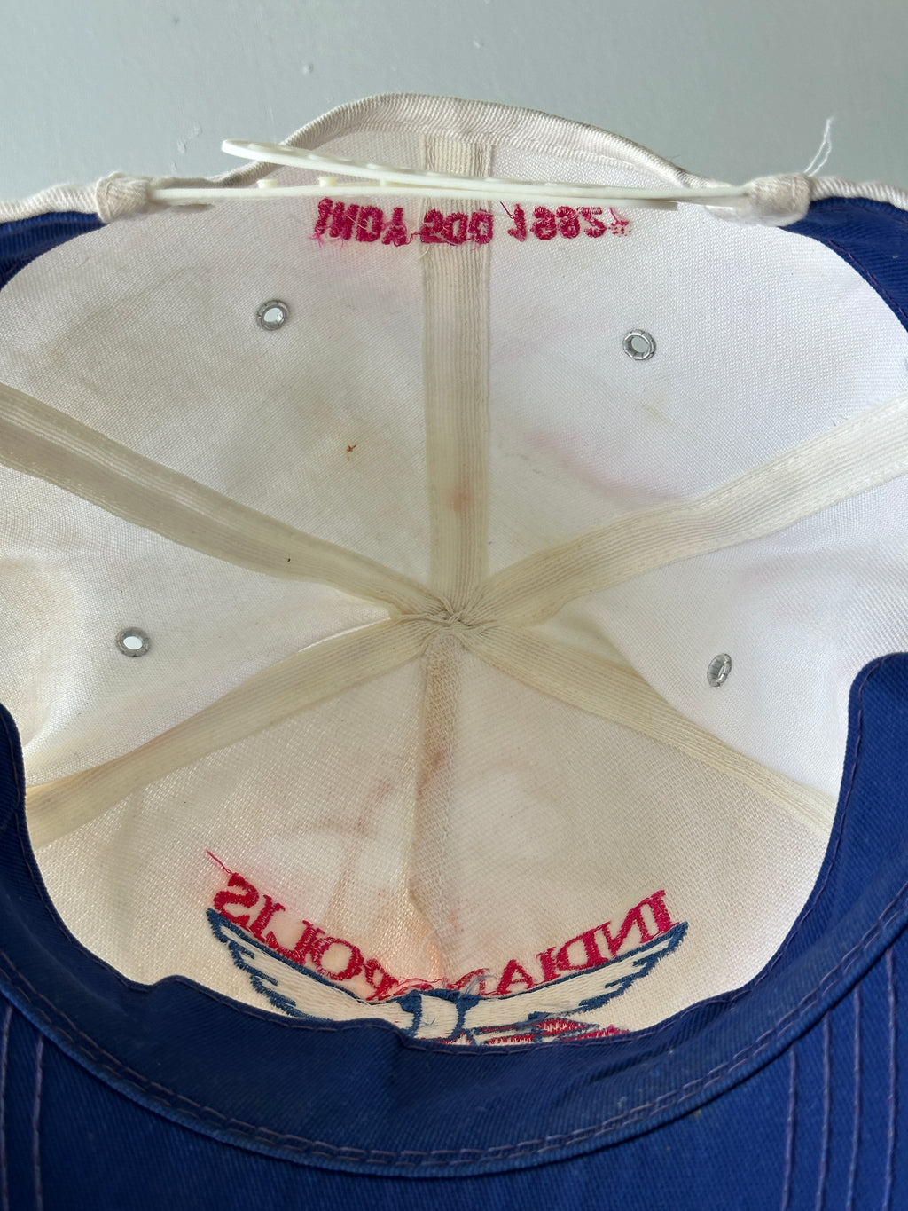 White / Navy Indianapolis 500 1992 Vintage SnapBack Trucker Cap
