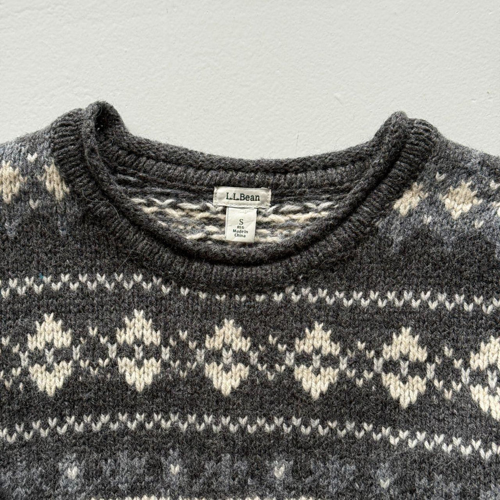 Grey L.L Bean 90’s Vintage Woollen Knit Jumper - Mens Small / Womens Medium
