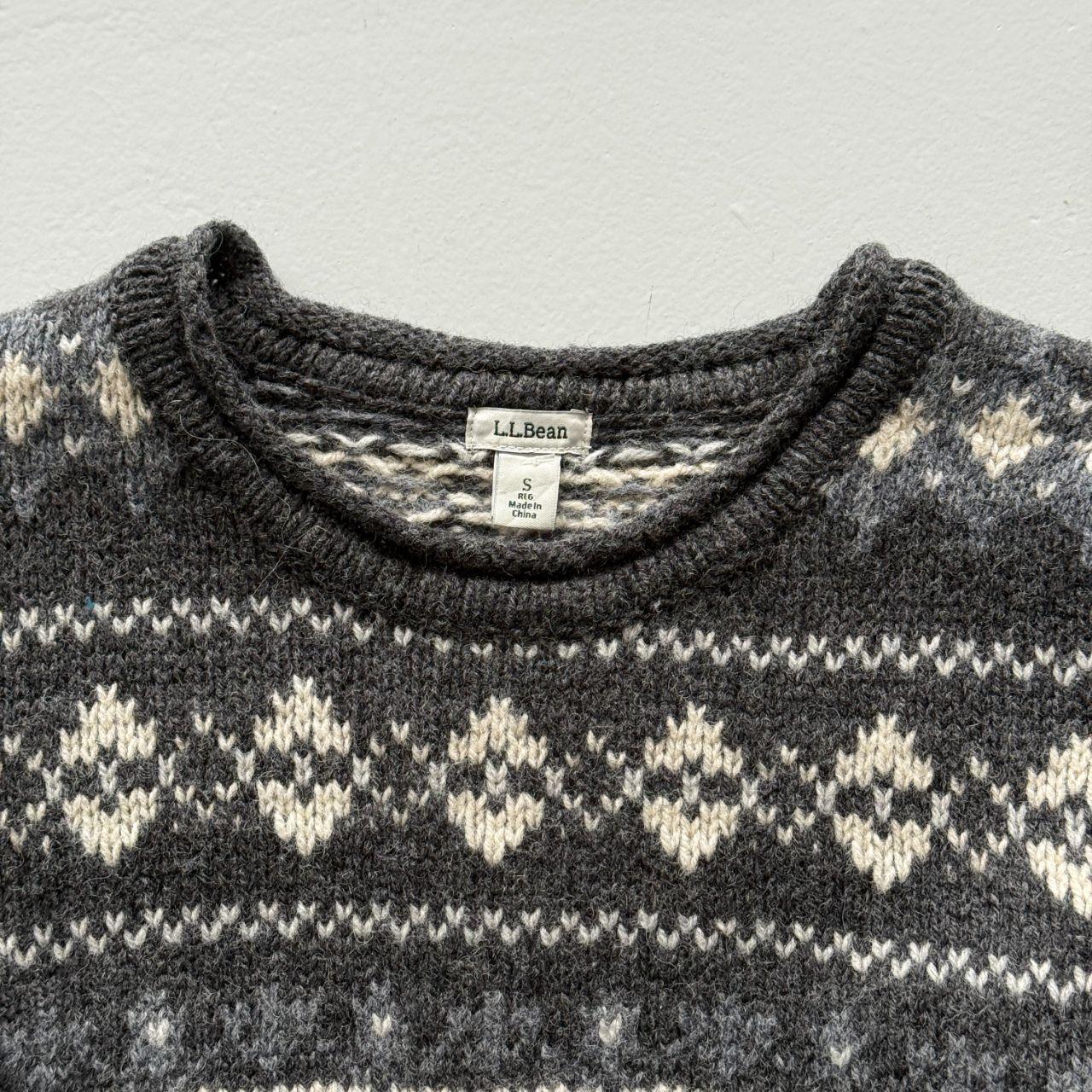 Grey L.L Bean 90’s Vintage Woollen Knit Jumper - Mens Small / Womens Medium