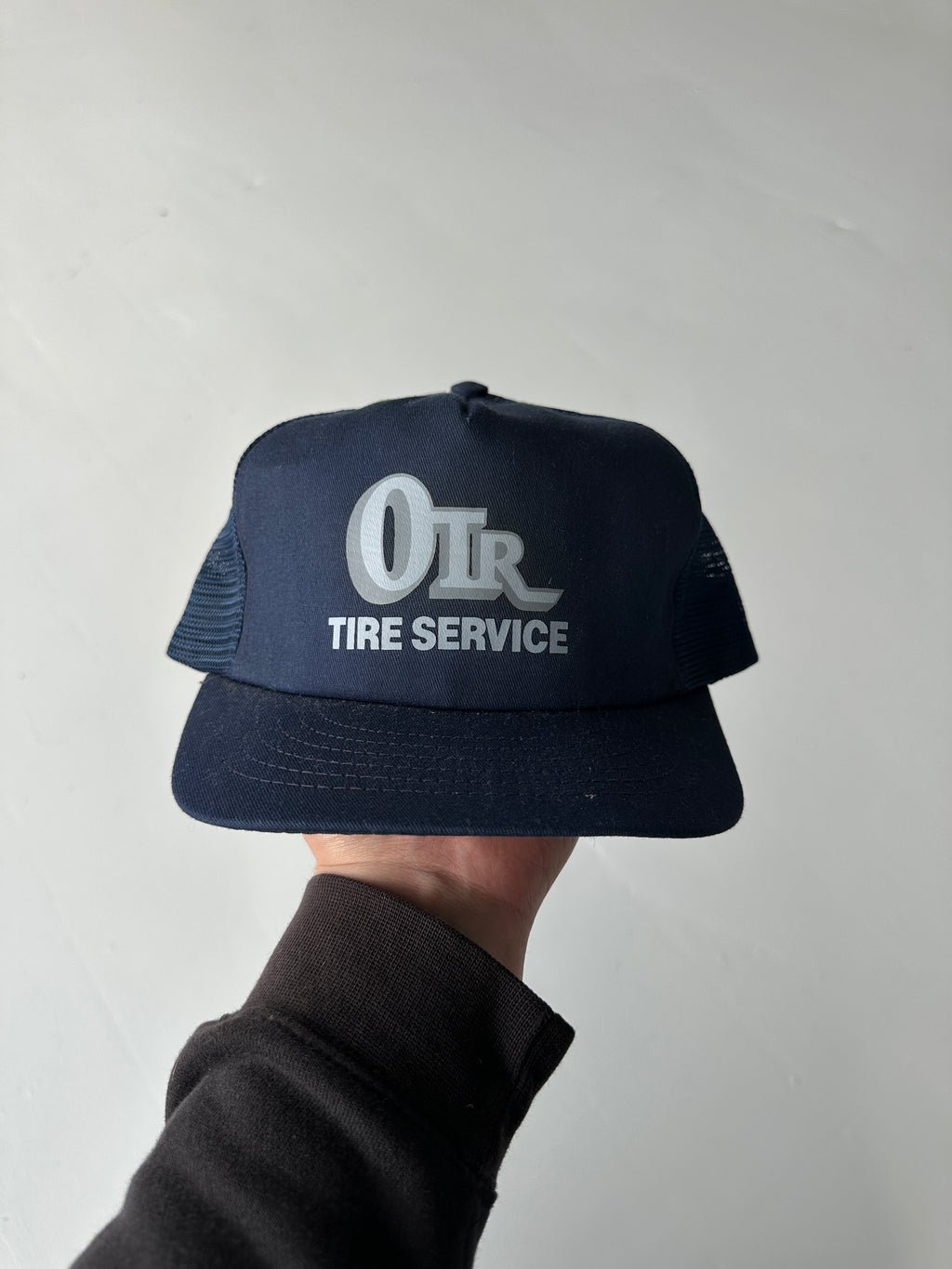 Navy OTR Tire Service Vintage Foam SnapBack Trucker Cap