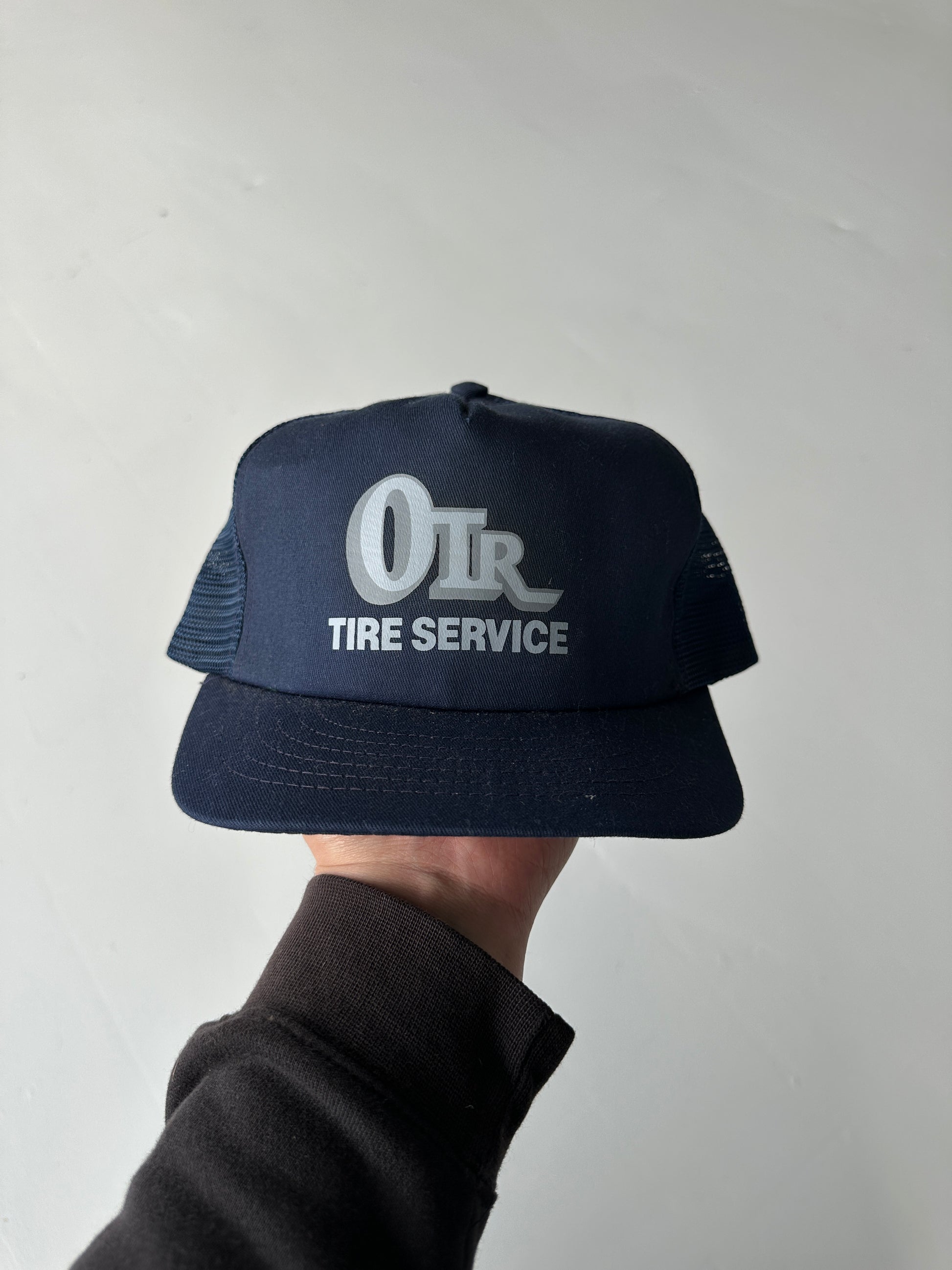 Navy OTR Tire Service Vintage Foam SnapBack Trucker Cap