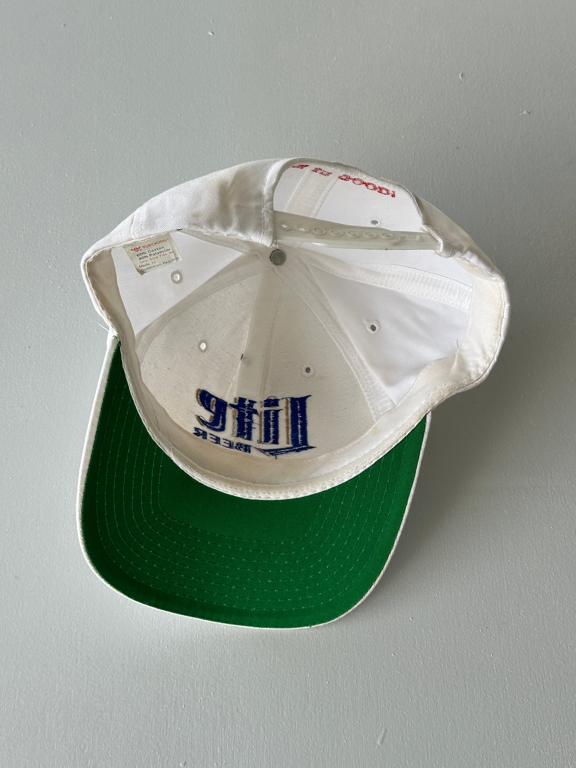 White Miller Lite Beer Maryland 90's Vintage SnapBack Trucker Cap