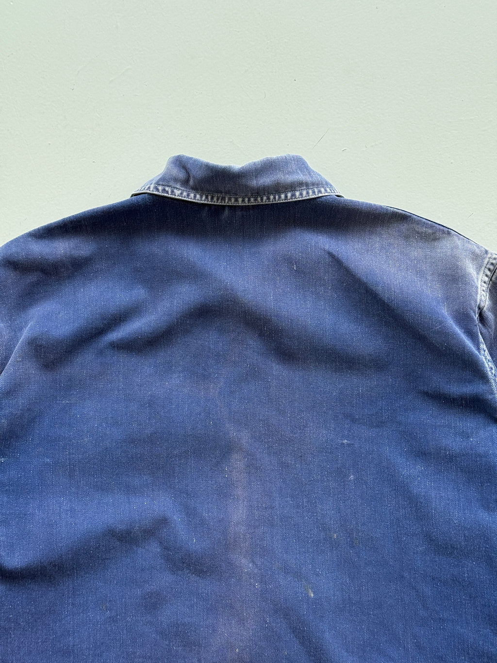 Thrashed Blue French 60's/70's Vintage Workwear Chore Jacket CH384 - Medium