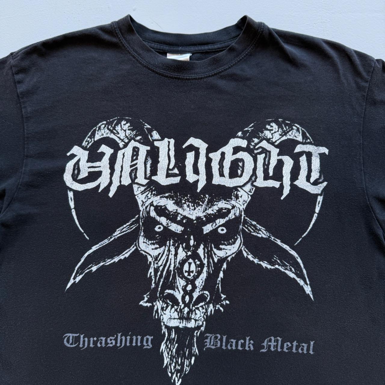 Black Unlight 00s Vintage German Metal Graphic T-Shirt - Medium