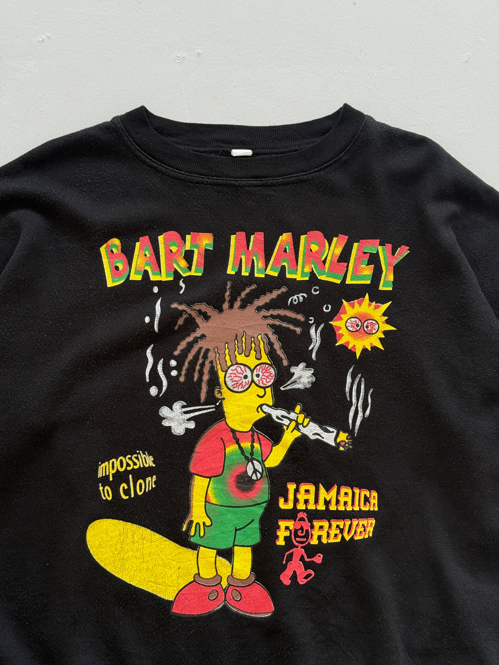 Bart Marley Simpsons Jamaica Forever 90's Vintage Graphic Sweatshirt - Large
